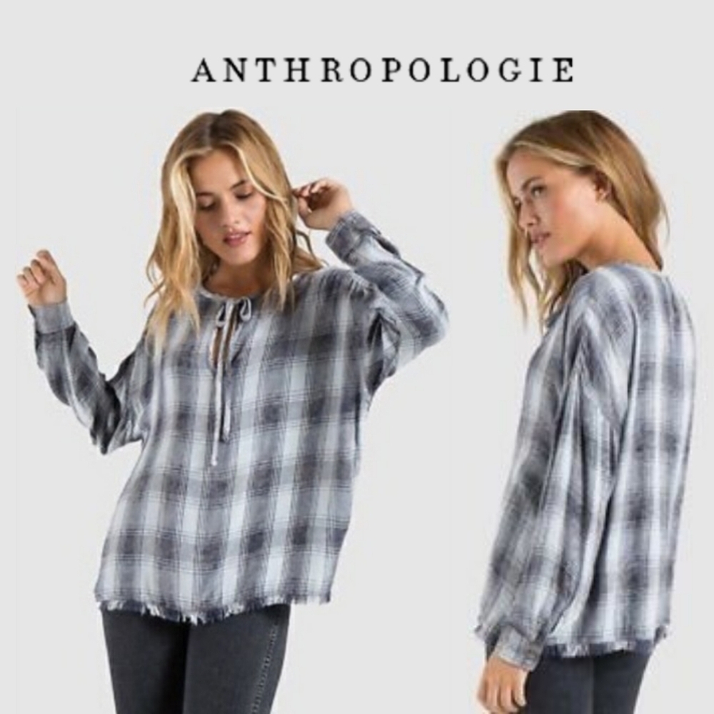NWOT Anthropolgie C&S Fray Hem Blouse